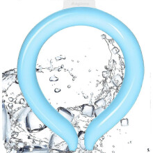 (L, Blue) Neck Cooling Ring, Neck Cooling Tube, Wearable Cooling Tube Cool Neck Wraps For Extremely Hot Summer Cold Ice Pack Gel
