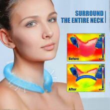 (M, Blue) Neck Cooling Ring, Neck Cooling Tube, Wearable Cooling Tube Cool Neck Wraps for Extremely Hot Summer Cold Ice Pack Gel