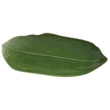 Leaf Shaped Ceramic Serving Plate, Decorative Appetizer Platter for Cheese, Snacks, Sushi, Durable Chip-Resistant Dishwasher Safe Storage Tray