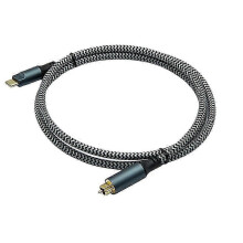 Braided USB-C to Optical Audio Cable USB C Optical Cable with Plated Connector for Soundbar,Speakers and Home Theater