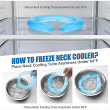 (M, Blue) Neck Cooling Ring, Neck Cooling Tube, Wearable Cooling Tube Cool Neck Wraps For Extremely Hot Summer Cold Ice Pack Gel