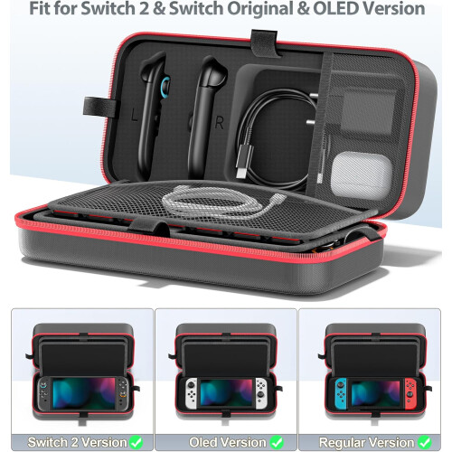 Custodia Protettiva Resistente per Console Borsa da Viaggio Nero/Rosso per Accessori — custodia console 1