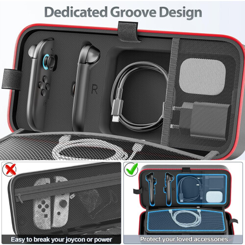 Custodia Protettiva Resistente per Console Borsa da Viaggio Nero/Rosso per Accessori — custodia console 2