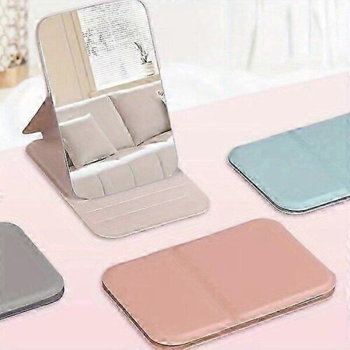 Folding makeup mirror, made of artificial leather, adjustable angle and easy to carry 1