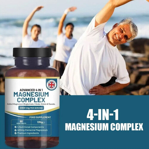 (90pcs) 4-in-1 Magnesium Glycinate Complex 2000mg - High Strength Magnesium Tablets 2