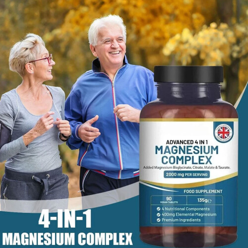 (90pcs) 4-in-1 Magnesium Glycinate Complex 2000mg - High Strength Magnesium Tablets 1