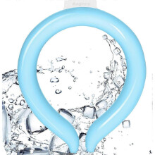 (M, Blue) Neck Cooling Ring, Neck Cooling Tube, Wearable Cooling Tube Cool Neck Wraps for Extremely Hot Summer Cold Ice Pack Gel