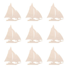 Sailboat Wooden Cutouts for Crafts, DIY Boat Model Kits, Woodworking Supplies, Laser Cut Plywood Shapes, 10 Pieces