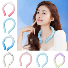 (L) PCM Cooling Neck Ring Reusable Freeze Ice Neck Band Summer Heat Relief Hanging Neck Cooler for Outdoor Sports