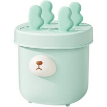 Cute Bear Silicone Popsicle Molds Set of 4, BPA-Free Easy-Release DIY Ice Cream Maker (Blue Antler)