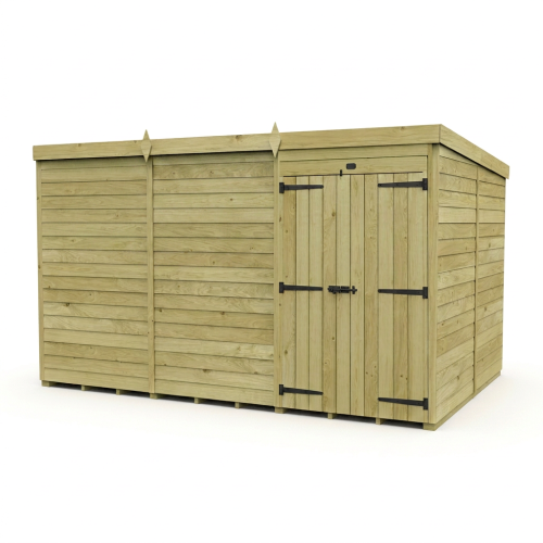 12 x 8 Pent Shed Tanalised (Double Door, No Windows) 1