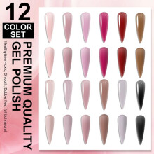 (Nail polish hc038-1) 6-Color Poly Nail Gel Extension Kit Quick Dry Soak Off UV Gel Nail Art Tools Long Lasting