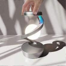 (White) Spiral Levitation Lamp Creative Rgb Atmosphere Indoor Bedside Night Light