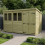 12 x 8 Pent Shed Tanalised (Double Door, With Windows) 1