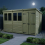 12 x 8 Pent Shed Tanalised (Double Door, With Windows) 3