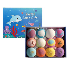 Bath Fizzy Bombs for Kids with Surprise Toys Inside 12 Piece Ocean Themed Natural Organic Bath Bomb Set