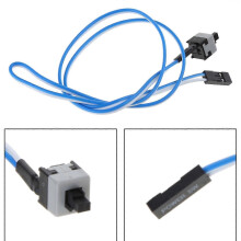 Power Supply I/O Reset Switch PC Motherboard Cable and Button Switch Replace a Broken Power Switch /Cable on Desktop PC Blue and white