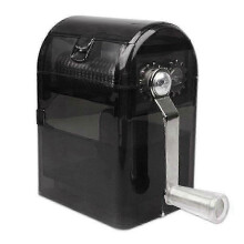 Portable Manual Tobacco Grinder, Hand Crank Cutting Machine, Compact Non-Electric Herb Mill with Removable Crank, Black