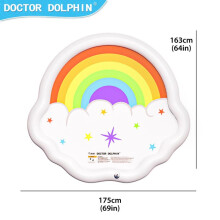(white) Kids Outdoor Splash Pad PVC Water Play Mat Home Entertainment Summer Slip-Resistant Sprinkler Mat Multicolor
