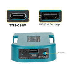 Portable Power Bank with USB-C Fast Charging, ABS+PC Material, Belt Clip for Waist Mount, Compatible with Milwaukee 18V Li-Ion Battery