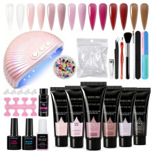 (Luminous extension glue zh778-2) 6-Color Poly Nail Gel Extension Kit Quick Dry Soak Off UV Gel Nail Art Tools Long Lasting