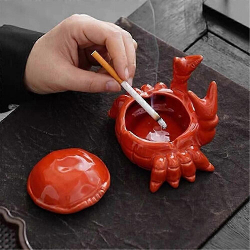 Crab Ashtray with Lid for Indoor or Outdoor Use