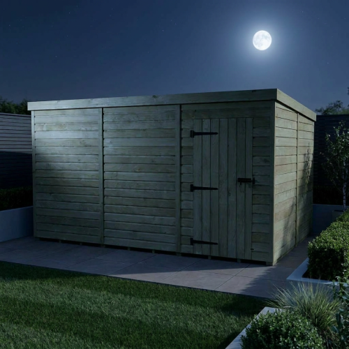 12 x 8 Pent Shed Tanalised (Single Door, No Windows) 2