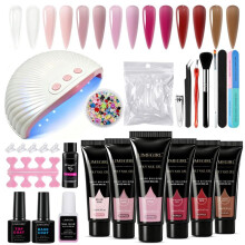 (Luminous extension glue zh778-1) 6-Color Poly Nail Gel Extension Kit Quick Dry Soak Off UV Gel Nail Art Tools Long Lasting