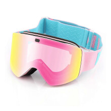 (Pink Pink lens) Cylindrical Double Layer Ski Goggles Comfortable Windproof Snow Goggles For Skiing Snowmobiling_fusmg