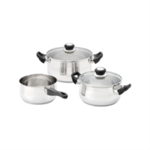 Judge Vista Cookware Set 3 Piece Silver