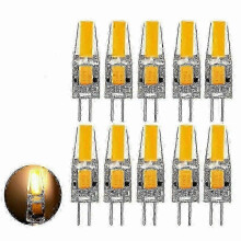 10pcs G4 Led Bulbs 6w Bulbs Warm White Dimmable Cob Pin Base Ac/dc 12v_m24