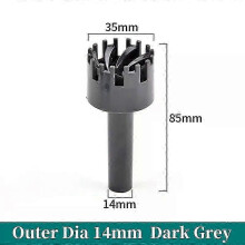 (Dark grey-14mm) Aquarium Skimmer Pvc Pipe Spin Surface Inflow Aquarium Water Plant Filter Cleaning Tool Fish Tank Accessories