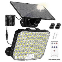 118led Outdoor Solar Light with Motion Sensor Remote Control Ip65 Waterproof for Patio Garage Security Wall Light_m24