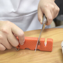 (Orange) Compact Knife Sharpener - Non-Slip, Kitchen & Outdoor Use