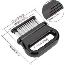 Stainless Steel Meat Tenderizer Tool with 48 Needles - Heavy Duty Kitchen Utensil for Beef Steak & Poultry Preparation