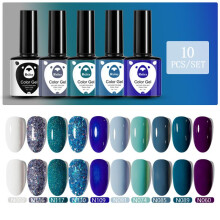 (Plastic bottle 10 colors suit 15) 10 Colors Nude Shine Cat Eye Gel Polish Set - Popular UV Gel Nail Art Salon Kit