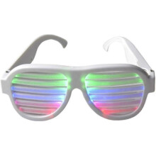 USB Rechargeable LED Rave Glasses - Sound-Activated Multicolor Light-Up Shutter Eyewear for Parties