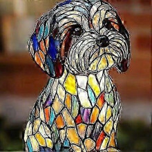 1-pack New Maltese Dog Lamp Home Desktop Decorationa