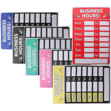 Store Hours Signs, PVC Oil-Proof Business Opening Time Stickers with Numbers for Restaurant Door Window, 6Pcs Set