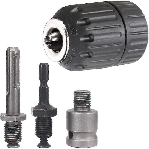 4PCS Keyless Drill Chuck Conversion Tools, 13mm Keyless Drill Chuck, Used for Impact Wrench Convers