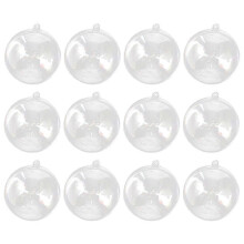 Fillable Christmas Bauble Ornaments, Plastic Transparent Hanging Pendant Balls 5x5x5cm for DIY Decor, Party & Office, 15 Pcs Set