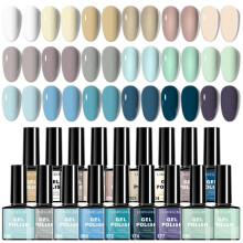 (HC037-3) Fall Winter Red Orange Gel Nail Polish Set 18 Colors Solid Long Lasting Wear Resistant Shiny Nail Art Kit