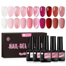 (10PCS/01) UR SUGAR Glitter Cat Eye Gel Nail Polish, Flash Party Glitter Gel, Ice Translucent UV Gel, Fluorescent Nail Art Set