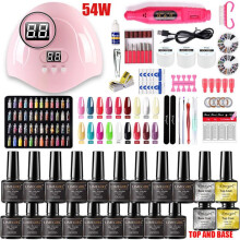 (ZH205-1) Nail Tool Kit, Quick-Dry Gel Polish Set, Professional Salon Nail Clipper Solid Gel Nail Art Supplies