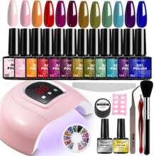 (HC018) 54W USB LED Nail Lamp, Smart Timer, No Blackening, UV Gel Nail Polish Curing Lamp, Fast Dry Light