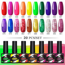(05) Nee Jolie 20 Colors Gel Nail Polish Set, New Trendy Shades Soak Off Art UV Nail Gel, High Gloss Long Lasting for Home Salon