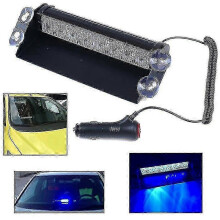8-LED Blue Strobe Warning Light - Dashboard Emergency Flash Beacon for Trucks & Police Vehicles