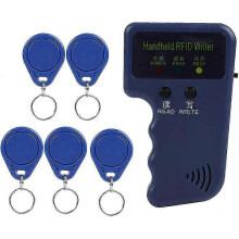 Handheld RFID Card Copier Duplicator - Portable ID/Key Tag Writer with 5 Programmable Tags