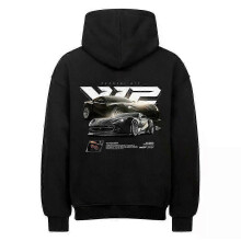 (M) V12 Black Hoodie Pullover Rockinstone