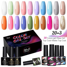 (06) Nee Jolie Gel Nail Polish Kit 20 Colors Trendy Gel Polish Salon Quality Long Lasting Shiny
